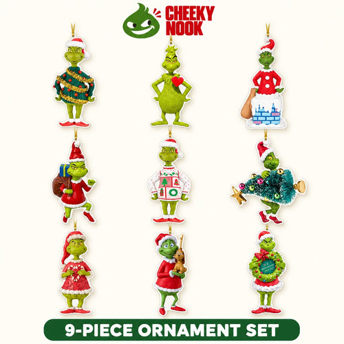Grinch Christmas Ornaments — 9-Piece Set